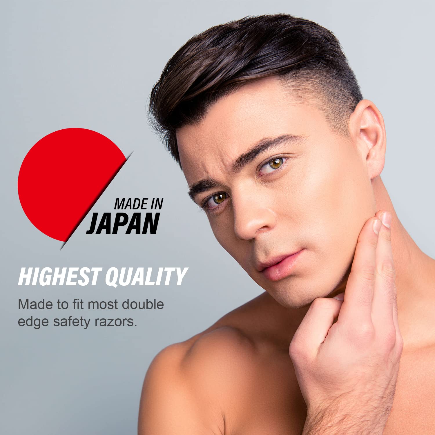 Feather Adjustable Double Edge Razor Shaving Set – Adjustable DE Safety Razor (Includes 2 Blades), Double Edge Razor Blades (50 Count), Blade Disposal Case – Complete Wet Shave Kit - Image 6