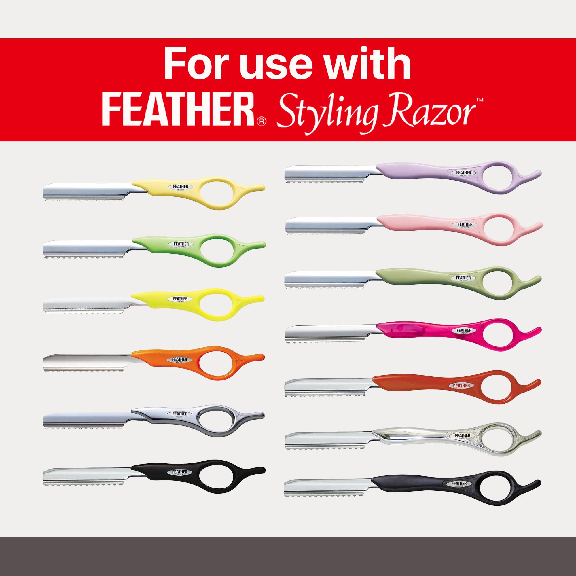 Feather Bonus Value Pack - Styling Razor Standard Blades - Professional Hair Cutting Blades for Styling, Shaping, Thinning - Single Edge Guarded Blade -Made in Japan- 30 Counts + 1 Blade Disposal Case - Image 5
