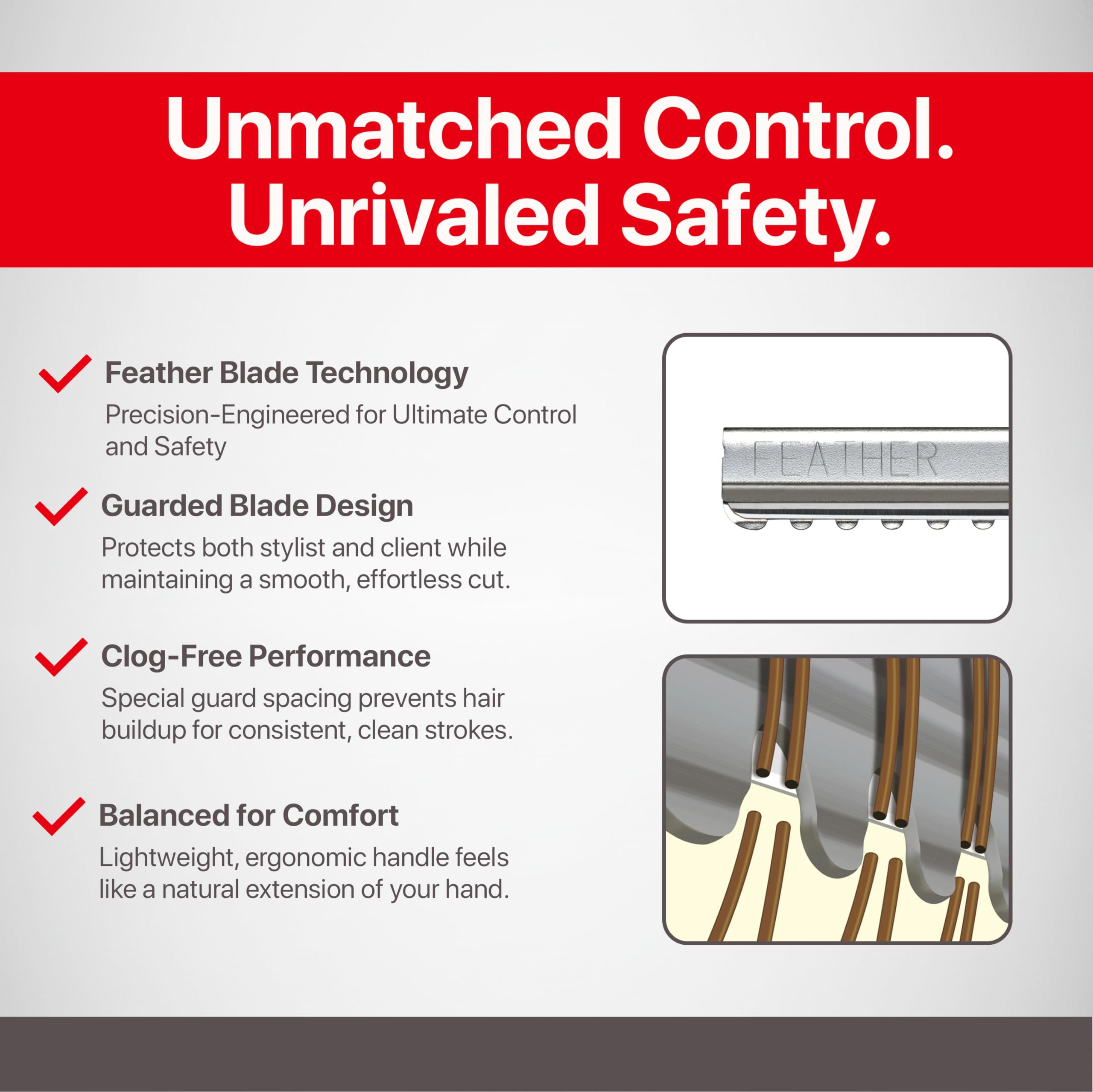 Feather - Detail Razor Standard Kit – Ergonomic 6 1/4 inch Black Razor Handle 10 Guarded Replacement Blades & Metal Disposable Case – Hair Cutting and Grooming – Japanese Stainless Steel - Image 4