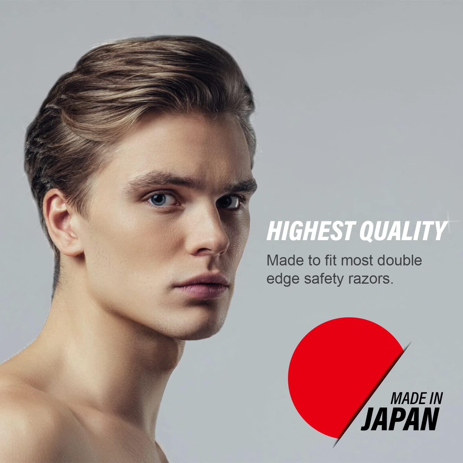 Feather Double Edge Safety Razor Blades - (50 Count) - Platinum Coated Hi-Stainless Steel Razor Blades - Fits Most Safety Razors - Super Sharp for Close Shaves - Made in Japan - Image 3