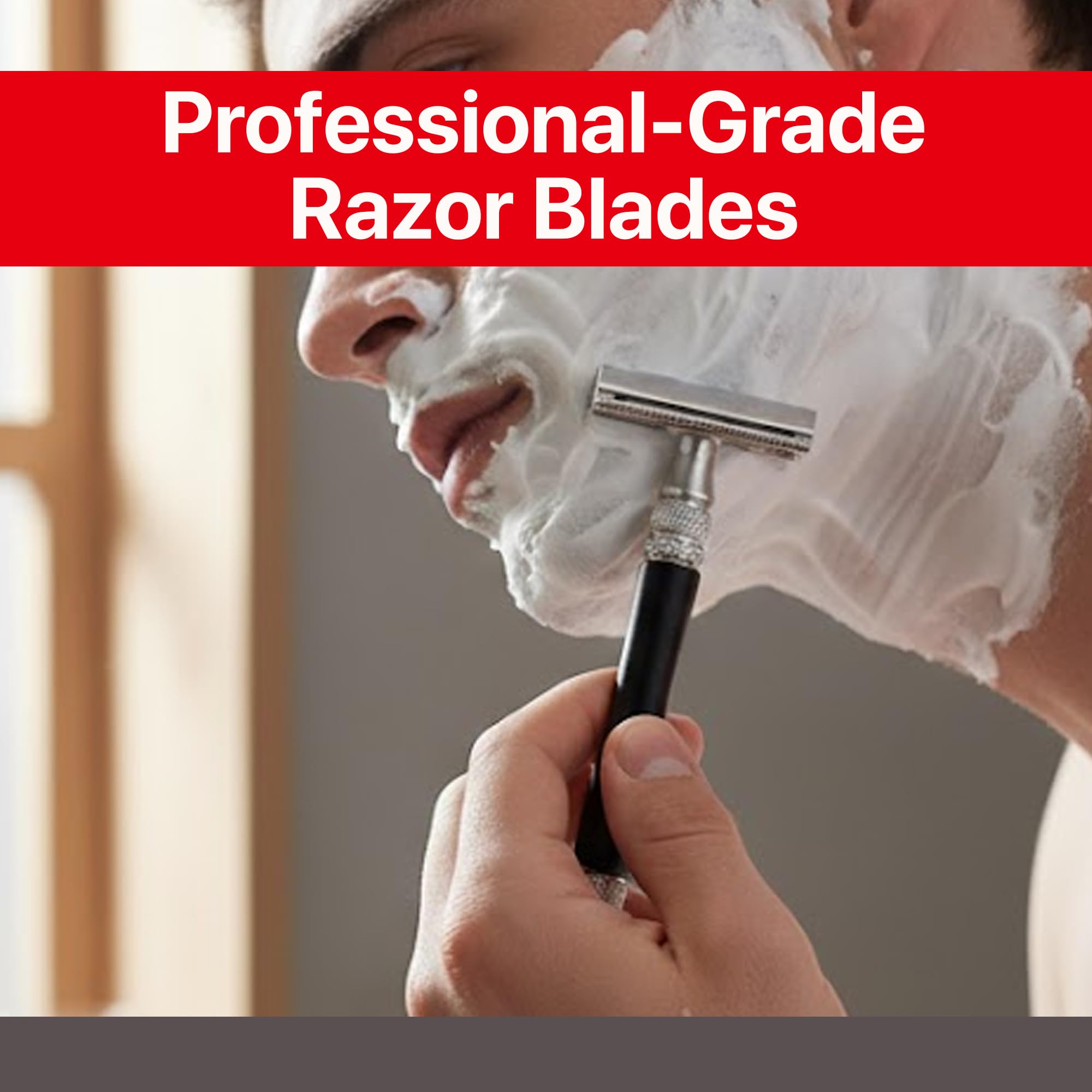 Feather - Wood Handle Stainless Double Edge Razor with Wood Inlay Stainless Steel Stand - With Resin-Impregnated Handle & Stand - Includes 5 Hi-Stainless Blades - Made in Japan - Image 6